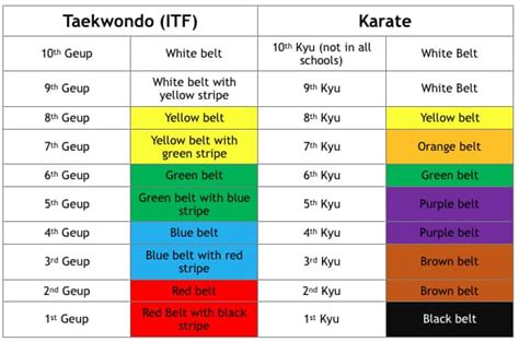 Taekwondo Belt Ranking System Easily Explained For Beginners Mma