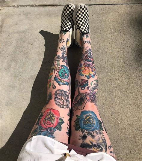 Red American Traditional Leg Sleeve Female Google Search Traditional Tattoo Leg Sleeve Leg