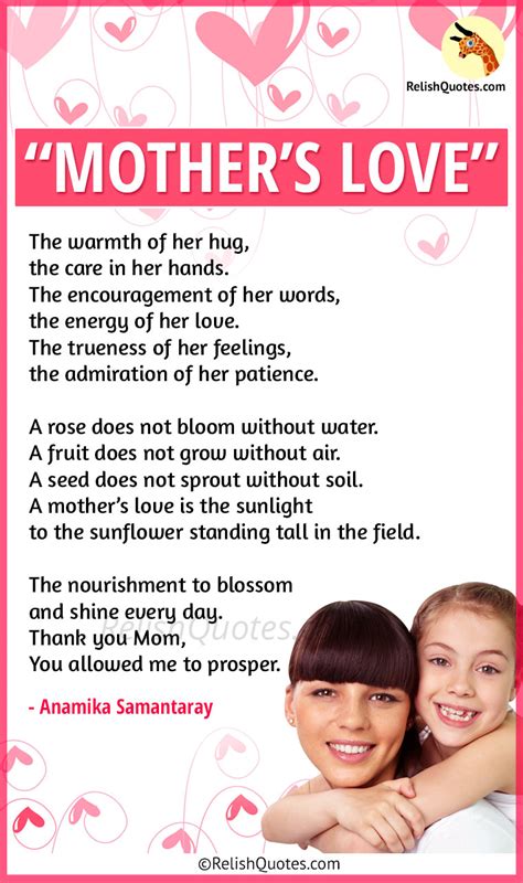 a sweet mothers day poem “mother s love” 73b