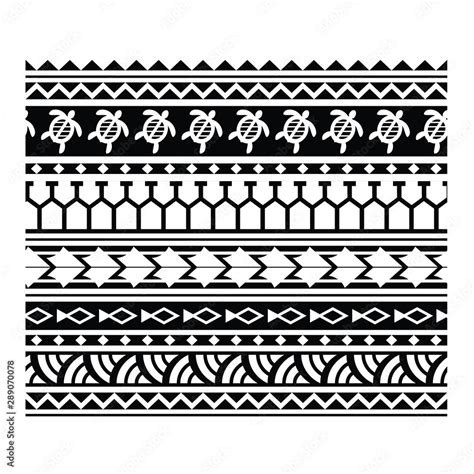 Polynesian Tattoo Pattern Vector Illustration Border Pattern Geometric