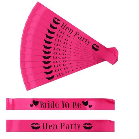 13 pcs lot hot pink bride to be sash hen party sash with lips bachelorette party sashes girls