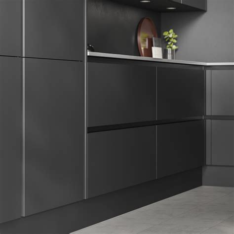 Hockley Super Matt Charcoal Handleless Kitchen Handleless Kitchen