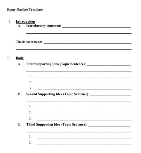 Free Printable Essay Outline Template Printable Templates Free