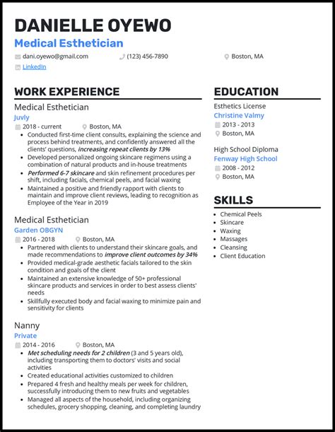 3 Medical Esthetician Resume Examples And Templates Edit Free