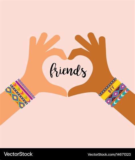 Best Friends Forever Happy Friendship Day Design Vector Image