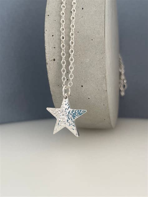 Sterling Silver Star Pendant Necklace 16 24 Inc Folksy
