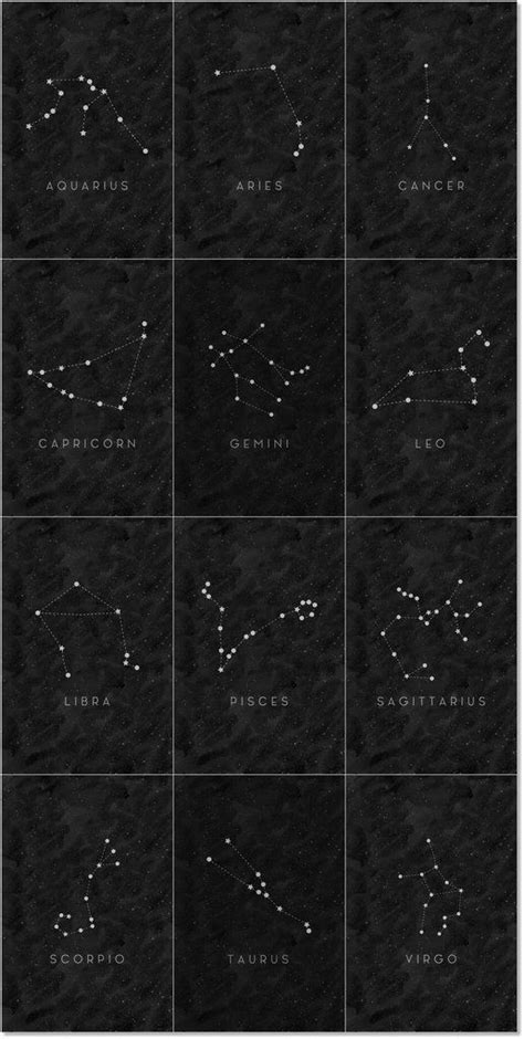 Zodiac Constellation Art Printable Virgo Constellation Tattoo