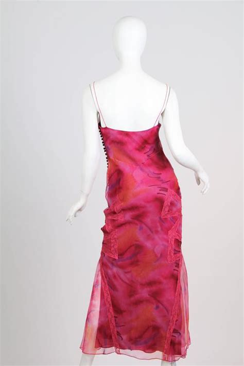 1990s John Galliano Christian Dior Raspberry Pink Bias Cut Silk Organza