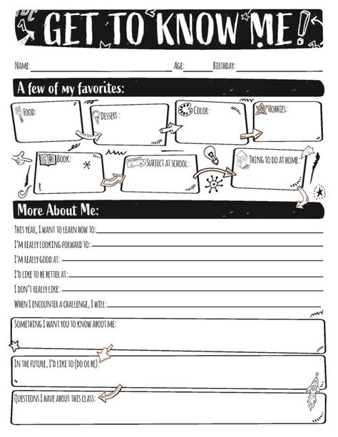 Get To Know Me Sheet For Students Get To Know Me Teacher Hacks