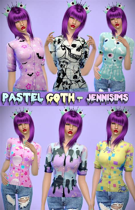 Pastel Goth Dress And Shirt Base Game Compatible At Jenni Sims Sims 4