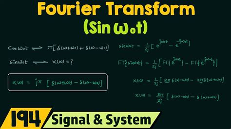 Fourier Transform Of Basic Signals Sinω₀t Youtube