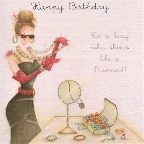 Happy Birthday To A Lady Who Shines Like A Diamond Card Happy