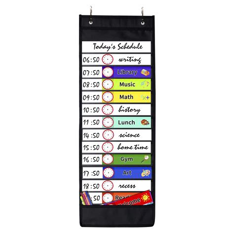 Buy Sunee Daily Schedule Pocket Chart Black Visual Class Schedule