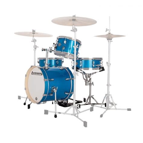 Ludwig Breakbeats 16 Drum Kit Wflat Base Hardware Blue Sparkle