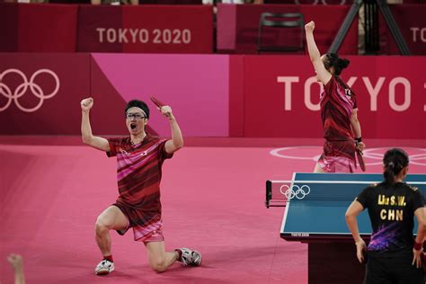 japan upsets china to win ping pong gold r olympics