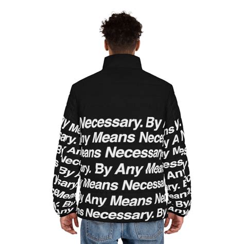 By Any Means Necessary Mens Puffer Jacket Etsy Uk