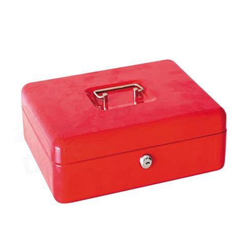 cb152 steel small stainless box safe red wish