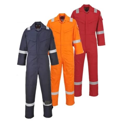 Fire Retardant Coveralls Cw Reflective Tapes At Shoulder Elbow And Knee