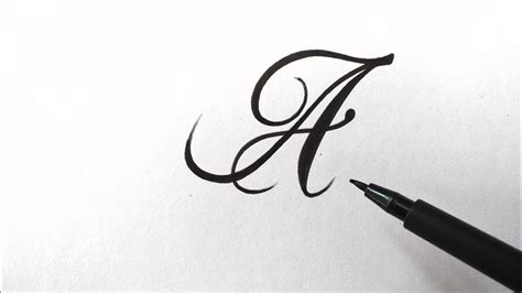 How To Draw Letter A In Calligraphy Art With Pen Easy For Beginners