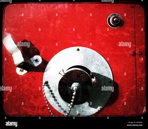 Chrome Parts Of Fire Truck Panel Stock Photo Alamy