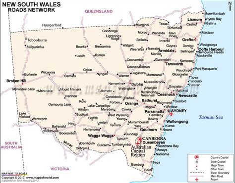New South Wales Road Map Nsw Road Map Maps Of World New South