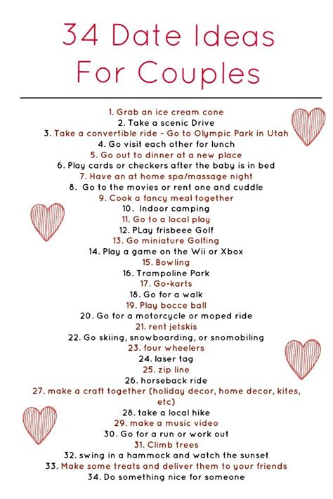 34 Weekly Date Ideas For Couples Coming From A Happily Married Mommy