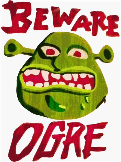 Cuidado Ogro Shrek Beware Ogre T Shirt Sticker By Zekidagas Redbubble