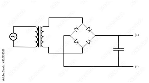 Ac To Dc Converter Circuit Diagram With Transformer Full Wave Rectifiers Bridge Rectifier Of