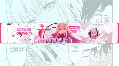 Zero Two Gfx Anime Youtube Banner In 2022 Youtube Banners Anime
