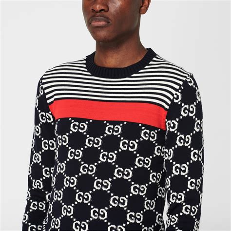 Gucci Gg Stripe Knit Jumper Men Crew Sweaters Flannels Fashion