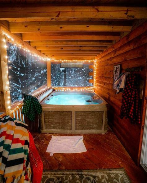 Pin By Kai On Cosy Rustic Log Cabin Aesthetic Hot Tub Room Indoor Hot Tub Cabin Hot Tub