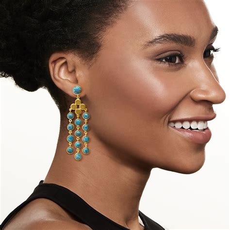 Turquoise Chandelier Earrings In Kt Gold Over Sterling Ross Simons