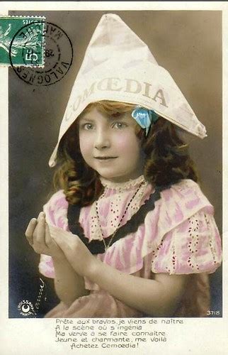 Little Girl Wpaper Hat ~ Vintage Postcard Chicks57 Flickr