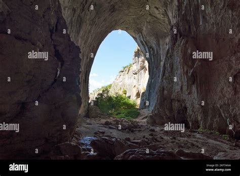 Prohodna Cave Known As Gods Eyes Near Karlukovo Village Lovech Region