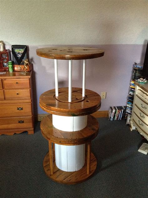 My Newly Refinishedrepurposed Shelf Made From Old Cable Spools That I