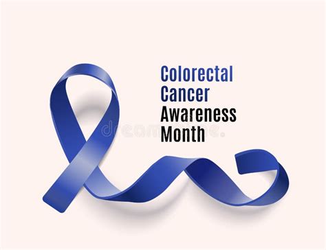 Dark Blue Ribbon Banner For Colorectal Cancer Awareness Month Stock