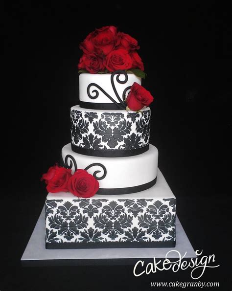 Damask And Roses Wedding Cake Wedding Cakes Cake Rose Wedding