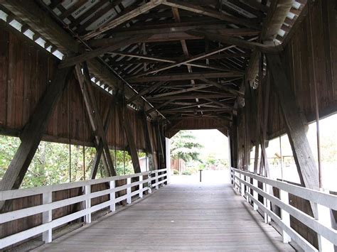 Beautiful Interior Of Horse Creek Covered Bridge In Myrtle Creek