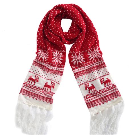 Jaycosin Scarves Women 2018 Unisex Christmas Reindeer Snowflake Scarf Warm Thick Winter Tassels