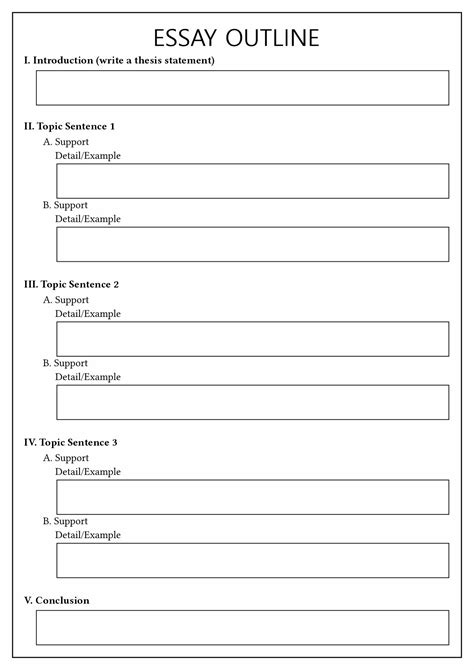 Free Printable Essay Outline Forms Printable Forms Free Online