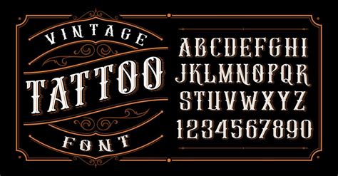 Vintage Tattoo Font 539089 Vector Art At Vecteezy