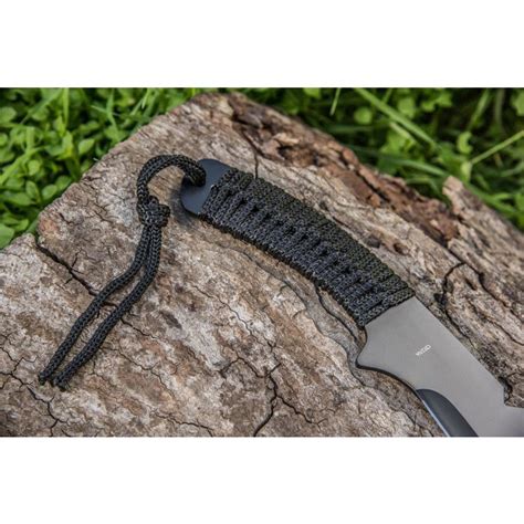 15 Inch Curved Blade Black Blade Stainless Steel Machete With Paracord