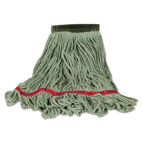 Rubbermaid Commercial Swinger Loop Wet Mop Heads Cottonsynthetic Blend Green Medium 6
