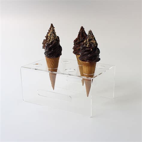 Acrylic Ice Cream Cone Holder Chip Cone Holder Counter Top Display Stand Ebay