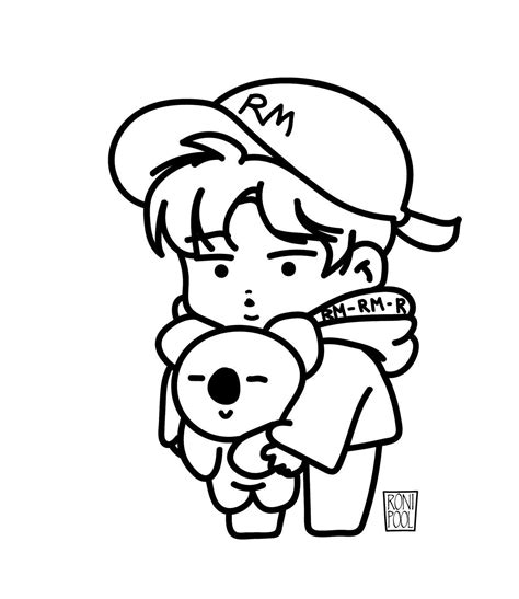 Pin By BTS On BTS Drawing Chibi Coloring Pages Bts Drawings Namjoon Outline Drawing