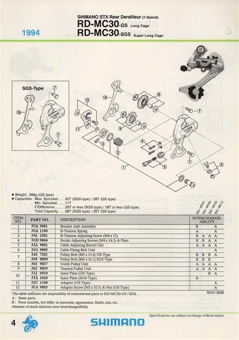 Shimano Spare Parts Catalogue 1994 Scan 4