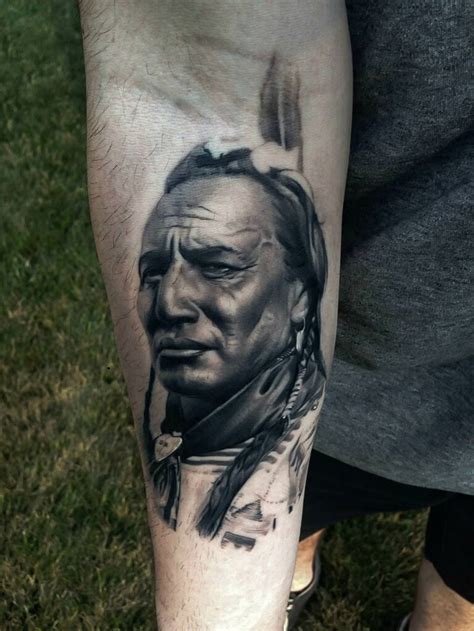 Healed Native American Indian Chief Tattoo Native American Tattoo Indian Chief Tattoo Native