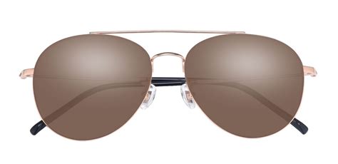 Laredo Aviator Progressive Sunglasses Rose Gold Frame With Brown Lenses Women S Sunglasses