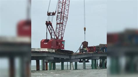 Crane Trestle Causing “dip” In New Folly Pier Construction Wcbd News 2