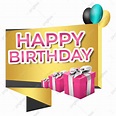 生日快樂摺紙矢量問候橫幅與禮品盒, 摺紙箱, 橫額, 生日快樂素材圖案，PSD和PNG圖片免費下載